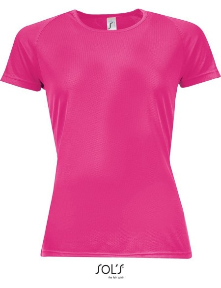 Sport-T-Shirt für Damen SPORTS - neonpink XS