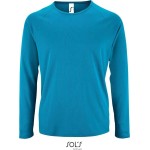 Herren-Sport-T-Shirt SPORT mit langen Ärmeln – Aqua XXL