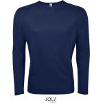 Herren-Sport-T-Shirt SPORTS mit langen Ärmeln - Französisches Marineblau M