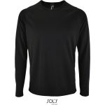 Herren-Sport-T-Shirt SPORTS mit langen Ärmeln - Schwarz XXL