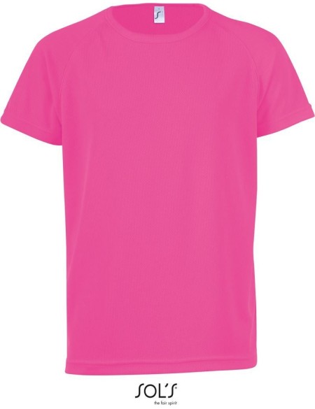 Sport-T-Shirt für Kinder – SPORTS – Neonrosa 6 Jahre