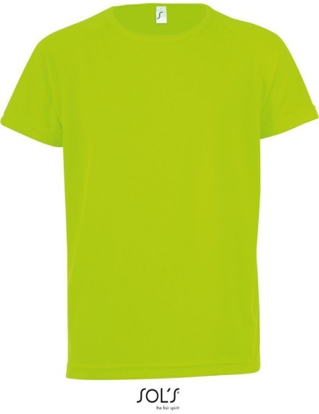 Sport-T-Shirt für Kinder – SPORTS – Neongrün 12 Jahre