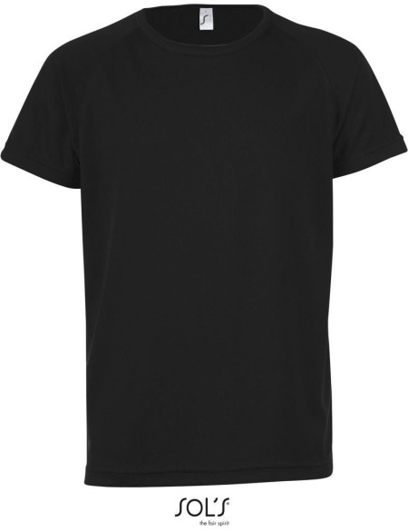 Sport-T-Shirt für Kinder – SPORTS – Schwarz 8 Jahre