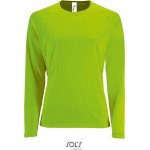 Damen-Sport-T-Shirt SPORTS mit langen Ärmeln - Neongrün L