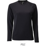 Damen-Sport-T-Shirt SPORTS mit langen Ärmeln - Schwarz M