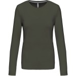 Damen-T-Shirt – Kariban K383 mit langen Ärmeln – Dunkelkhaki XXL