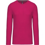 Herren T-Shirt – Kariban K359 Langarm – Fuchsia S