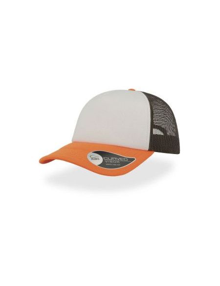 Rapper-Cap - Weiß/Oliv/Orange