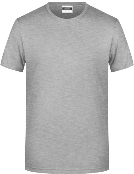 Herren-T-Shirt aus Bio-Baumwolle James+Nicholson 8008 – Grau meliert L