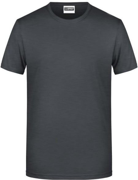 James+Nicholson 8008 Herren-T-Shirt aus Bio-Baumwolle – Schwarz meliert XL