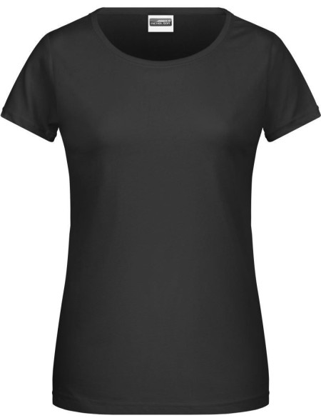 James+Nicholson 8007 Damen-T-Shirt aus Bio-Baumwolle – Schwarz XXL
