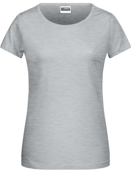 Damen-T-Shirt aus Bio-Baumwolle James+Nicholson 8007 – Grau meliert XS