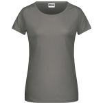 James+Nicholson 8007 Damen-T-Shirt aus Bio-Baumwolle – Mittelgrau XXL