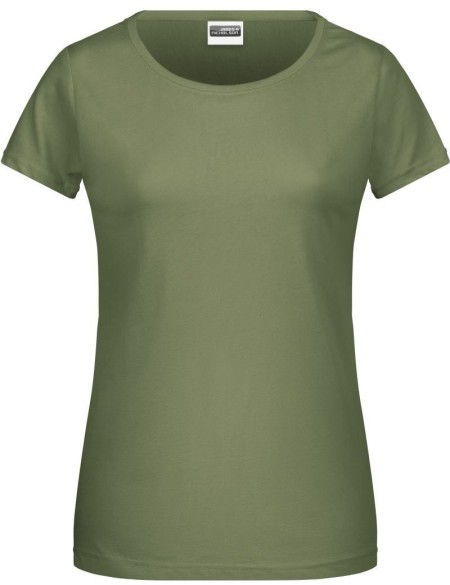 James+Nicholson 8007 Damen-T-Shirt aus Bio-Baumwolle – Khaki XS