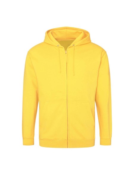 Pánská mikina na zip s kapucí ZOODIE - Sun yellow XL