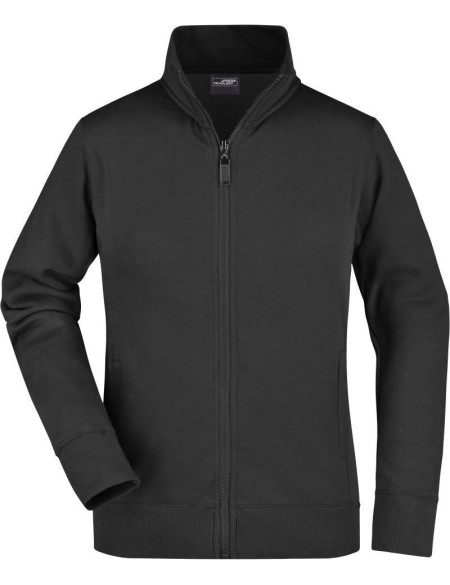 James+Nicholson JN52 Damen-Kapuzenpullover mit Reißverschluss – Schwarz M