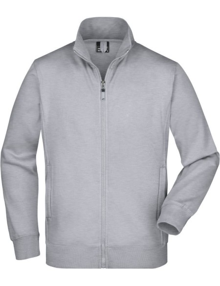 James+Nicholson JN46 Herren-Kapuzenpullover mit Reißverschluss – Grau meliert M